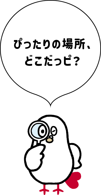 ぴったりの場所、どこだっピ？